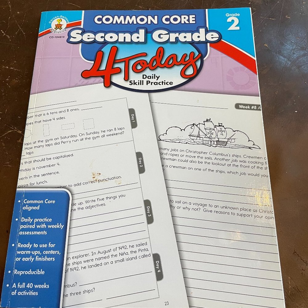 Common Core Second Grade - 4 Today Daily Skill Practice Workbook